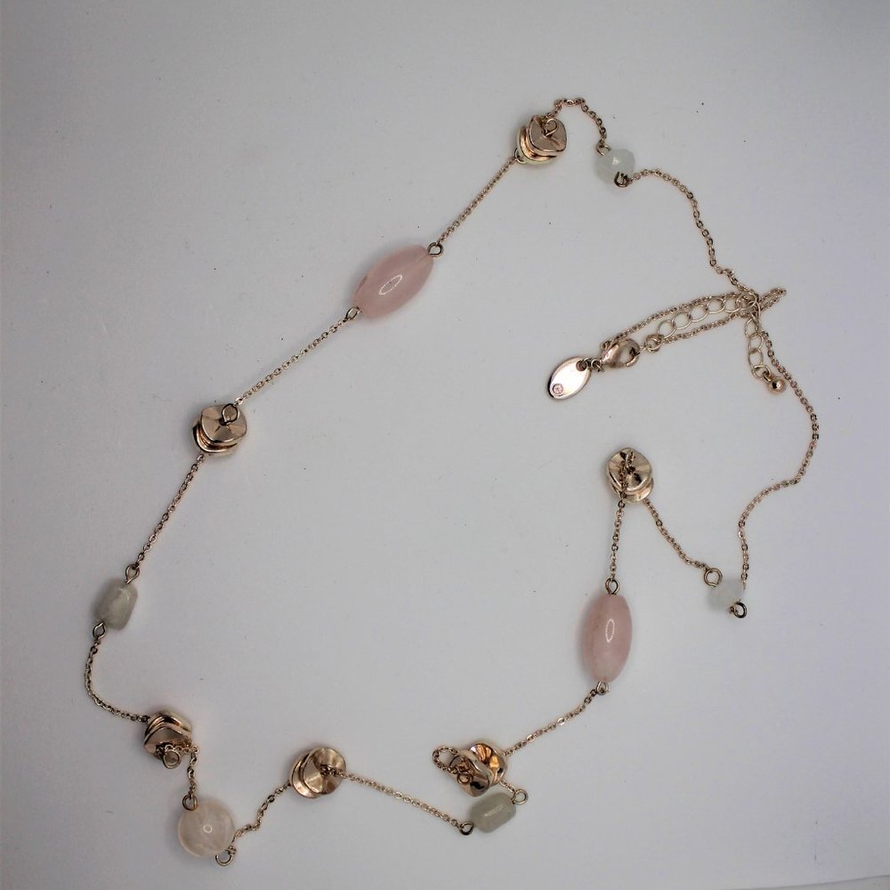 Ava & Aiden Rose Quartz Rose Tone Necklace